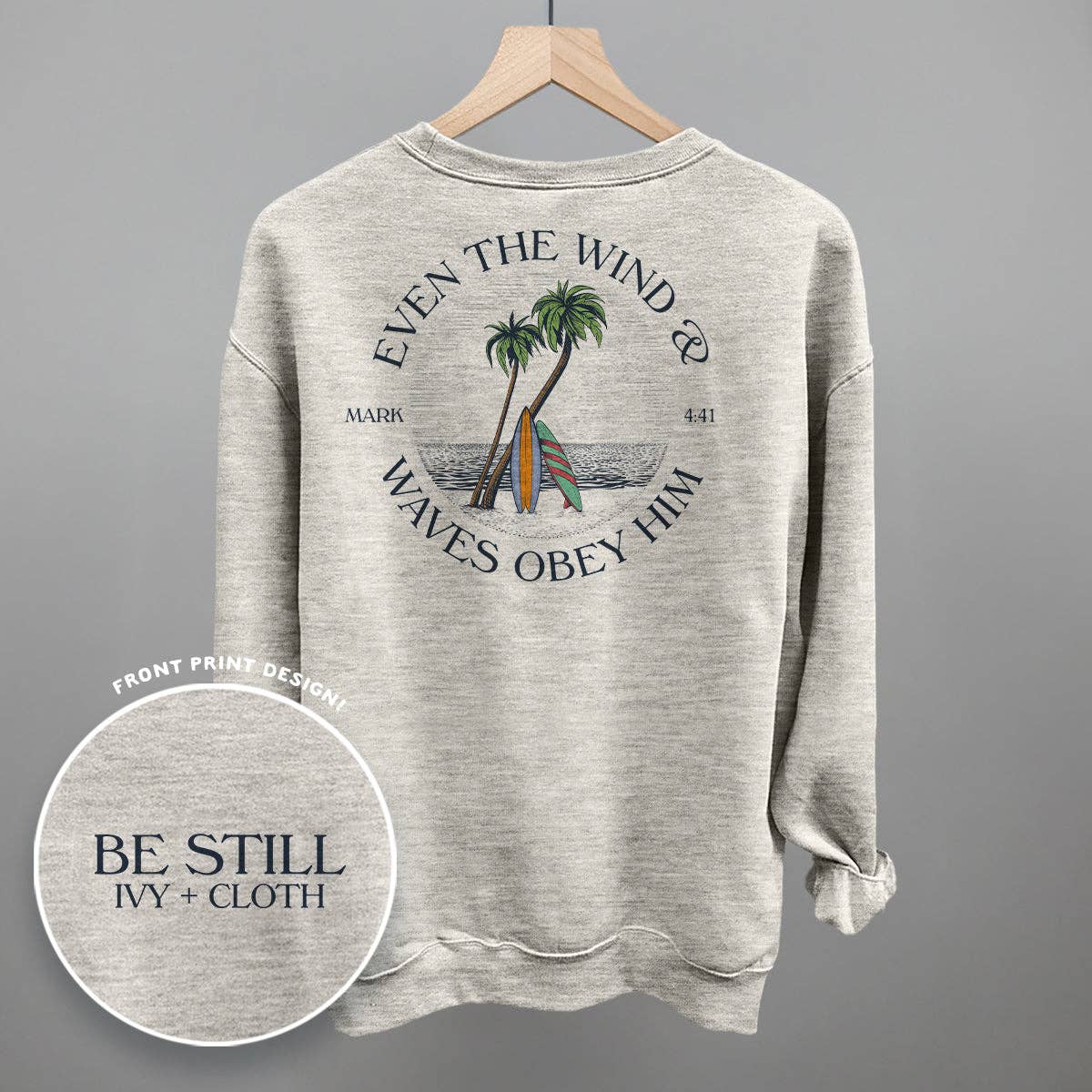 Ivy + Cloth - Vente T-shirt sérigraphié – femme - Même les vagues et le vent lui obéissent (Impression au dos)4