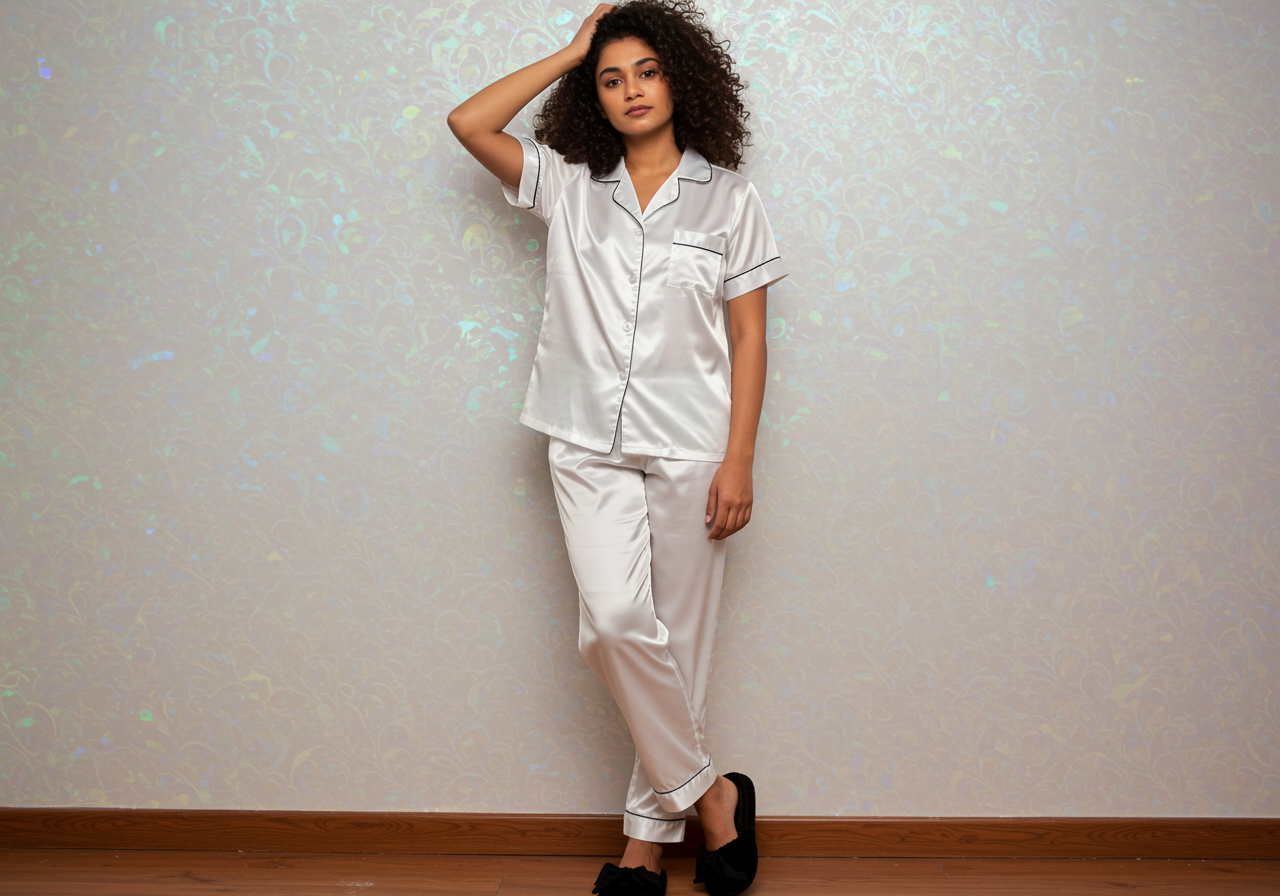 The Blissful – Großhandel Schlafanzug-Set – Kinder – Personalisierte Satin-Pyjamas für Damen1