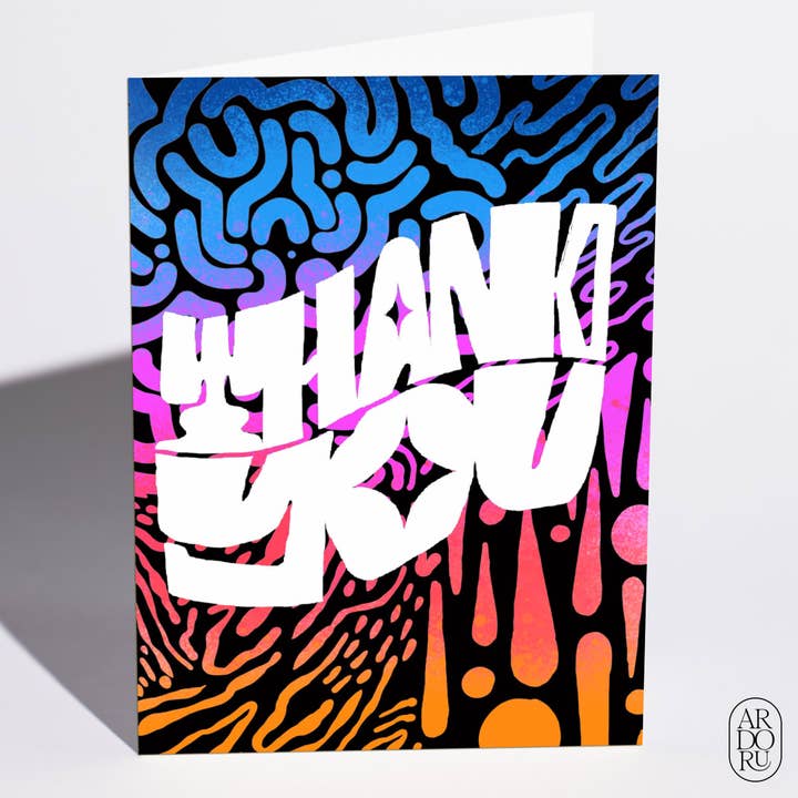 Thank You Card - "Thank You Biomorphic" for wholesale by ArdorU
