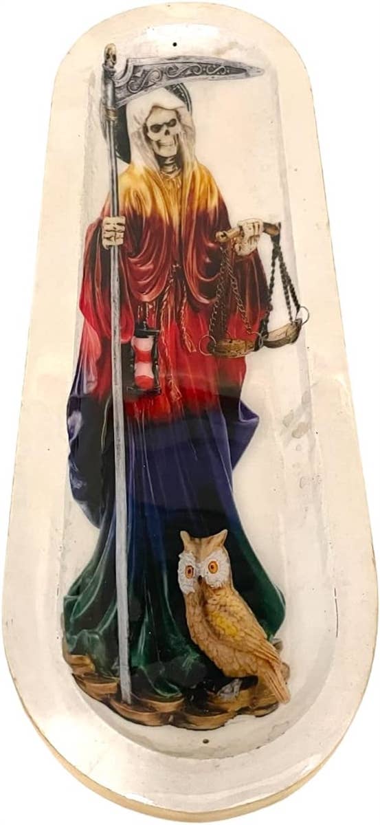 Ritual Scent - Wholesale Incense - Govinda Wooden Handmade Incense Holder Santa Muerte Rainbow1