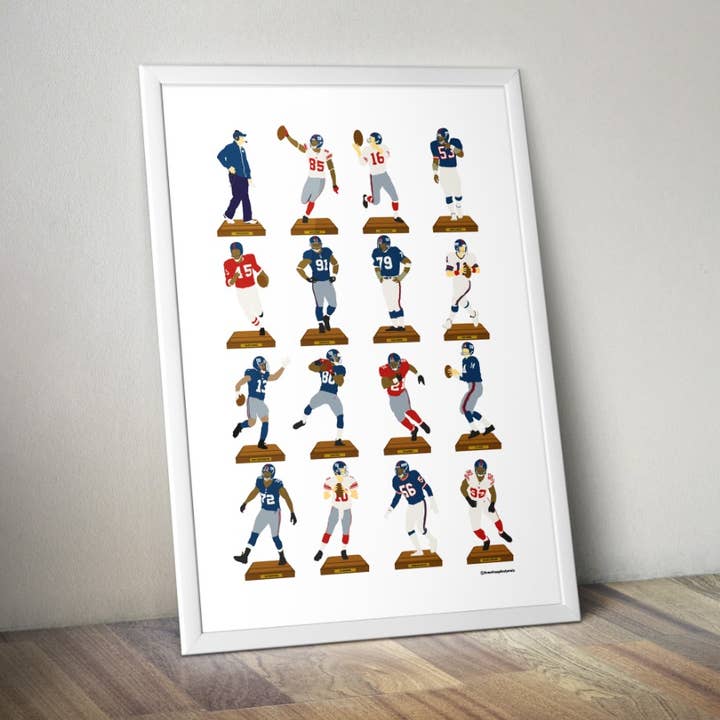 New York Giants fodboldlegender A3 for engroshandel hos HomelessGhostPrints LTD