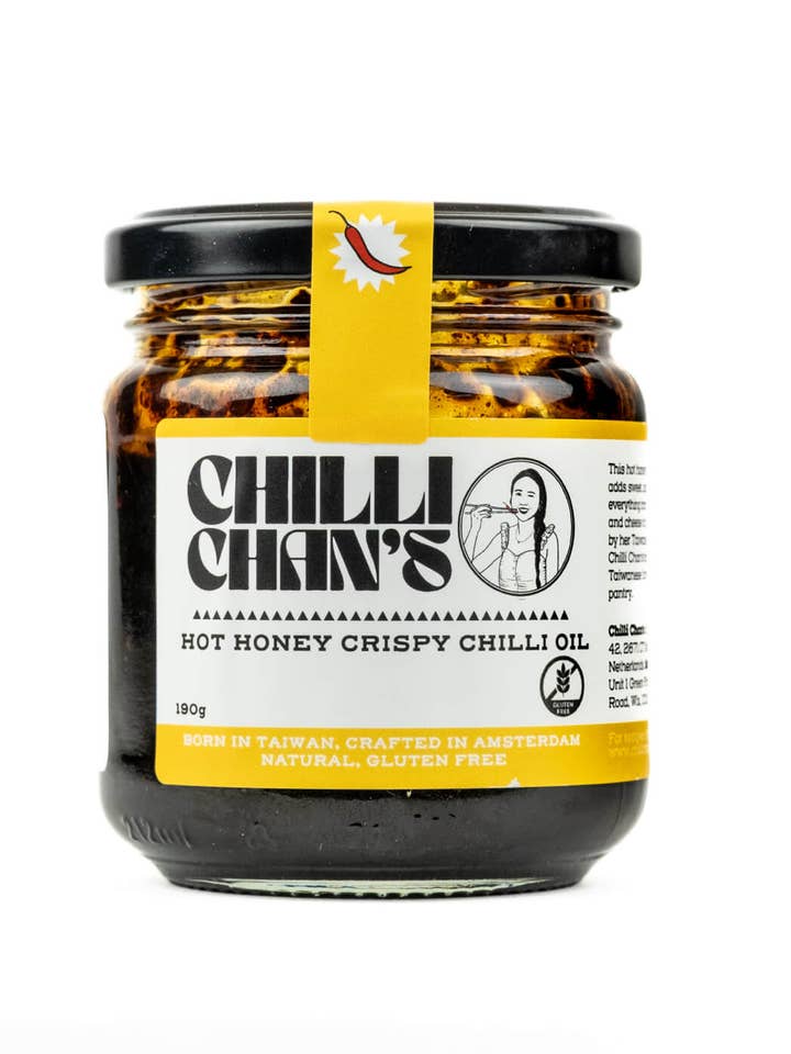 Huile de piment croustillante au miel épicé (190g) pour la vente par Chilli Chan's