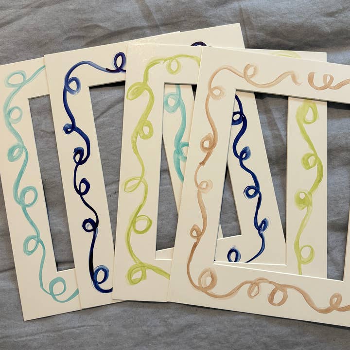 Passe-partout peint à la main - Aquarelle - 20x25 cm pour photo 13x18 cm pour la vente par Paper Shells Studio