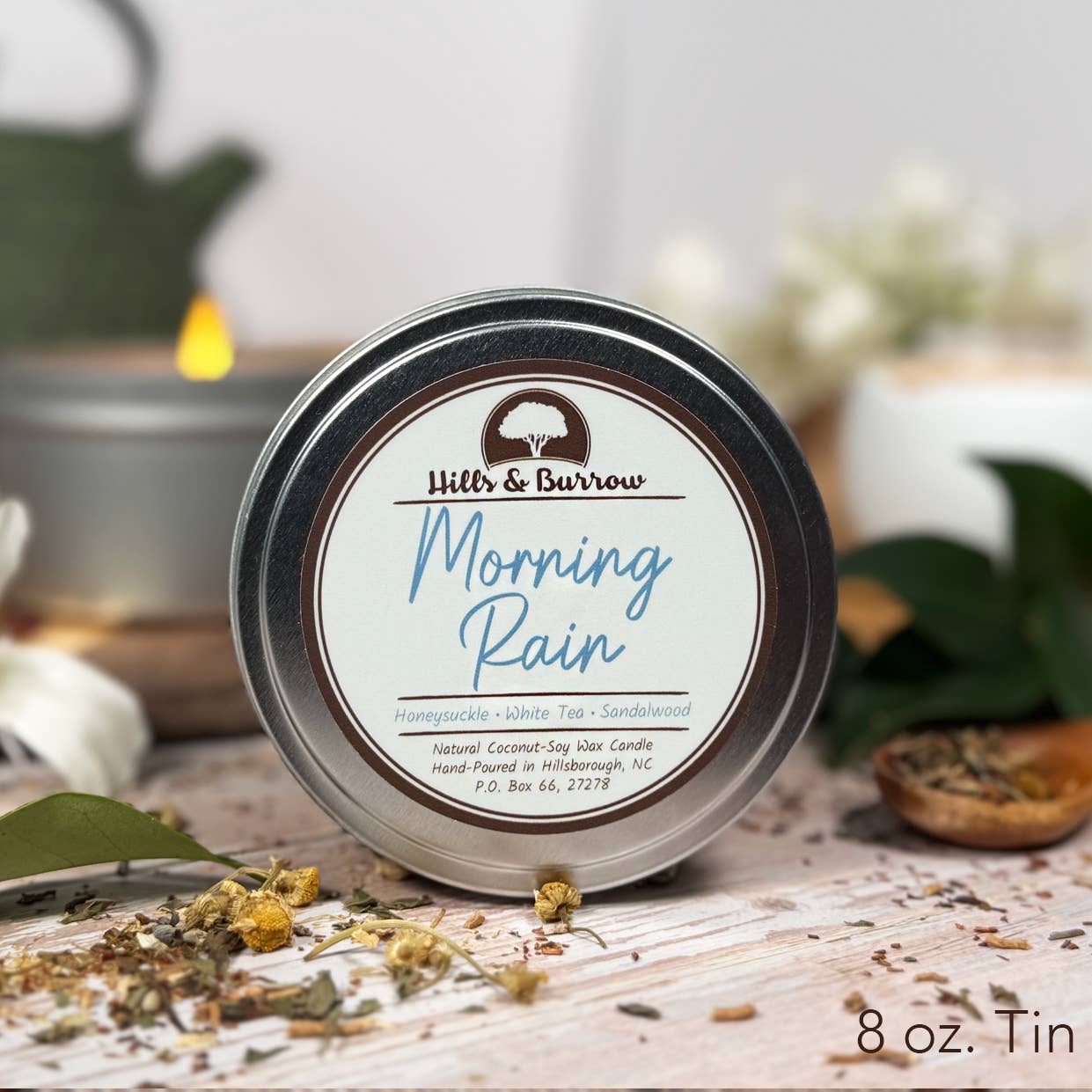 Hills & Burrow - Venta al por mayor Velas en tarros - Lluvia de la Mañana – Vela de Lluvia Fresca, Madreselva y Aire Limpio1