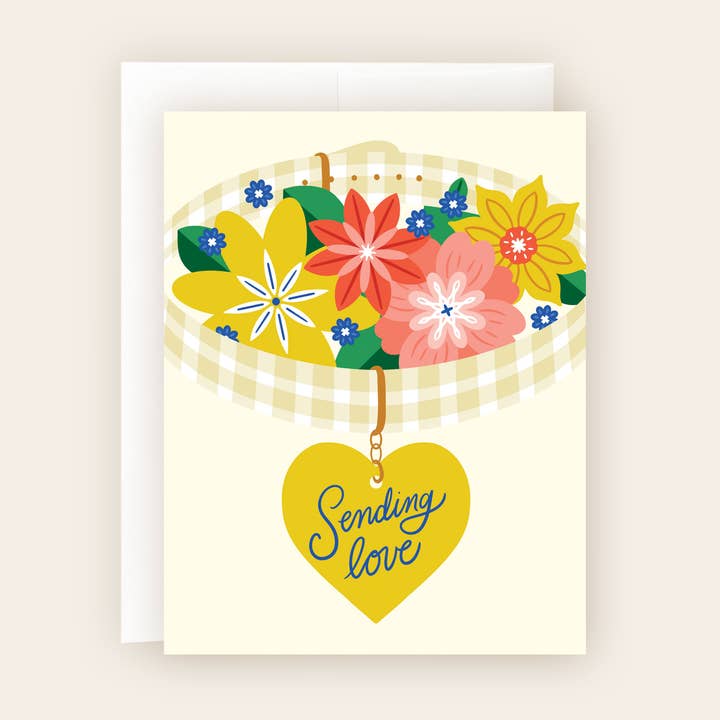 Sending Love Card – Floral Pet Sympathy for wholesale by Molly Marie Pea
