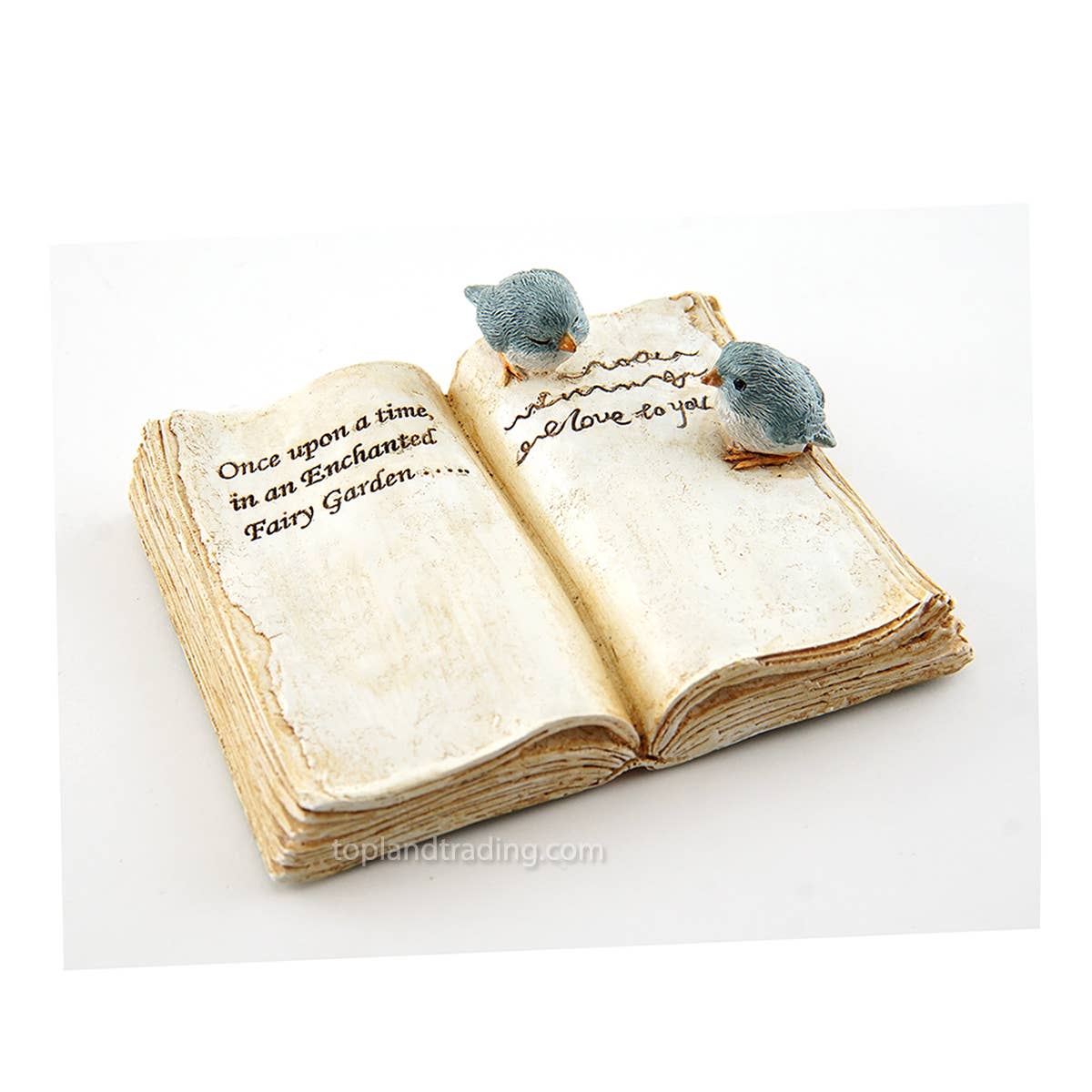 Top Land Trading - Wholesale Decorative Tabletop Object - A Fairy Garden Tale Book With Birds0