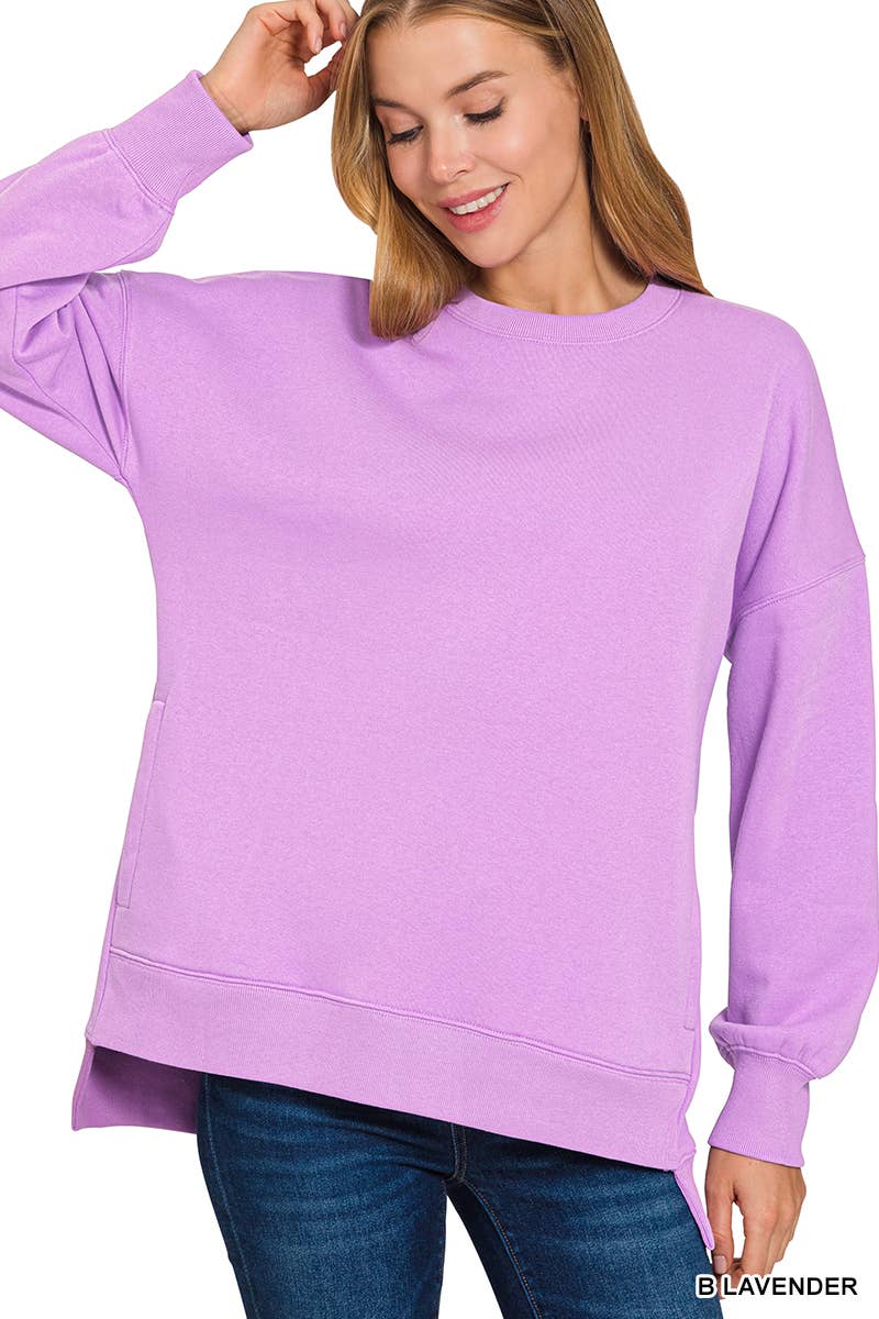 42POPS - Wholesale Sweatshirt - Women's - ',,, Fleece Hi Low Hem Pullover With Pockets34