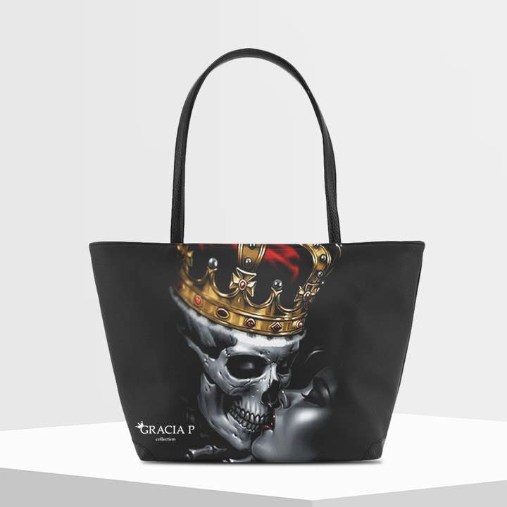 Bolsa V por Gracia P - Feito na Itália - Skull Kiss por atacado de GLOBALSHOP SRL