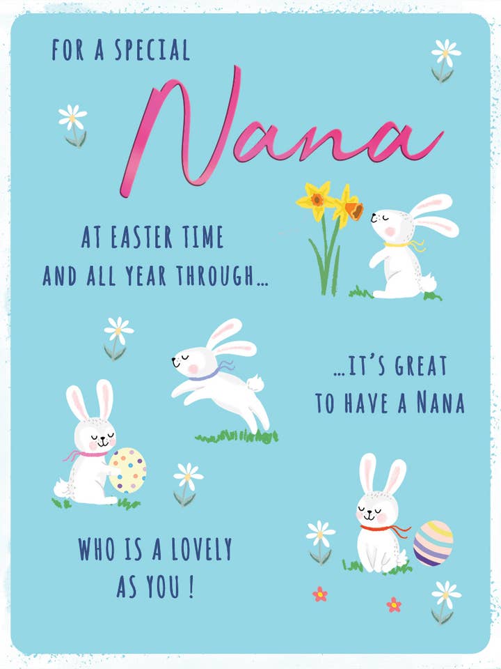 Påskkort, Nana, Kaniner leker för wholesale av Piccadilly Greetings