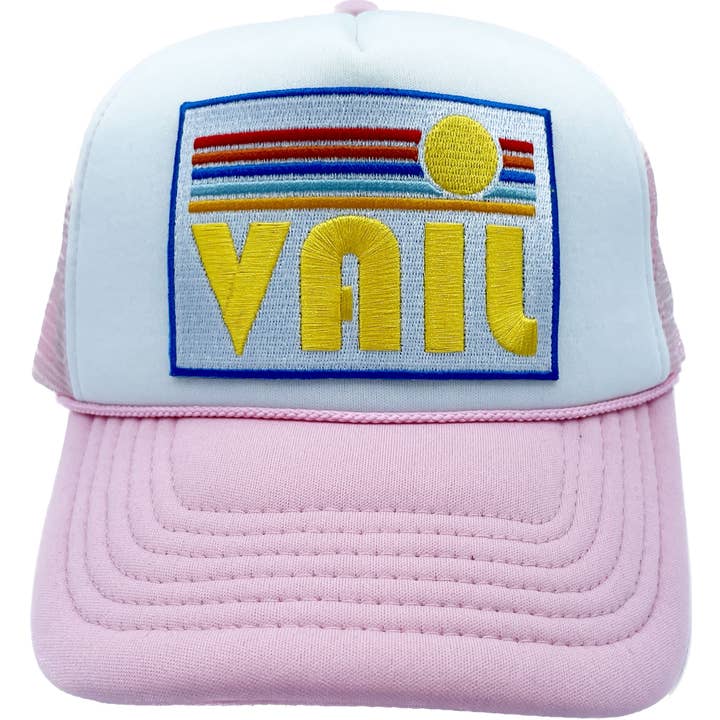 Hey Mountains - Wholesale Trucker Hat - Unisex - Vail, Colorado Trucker Hat - Retro