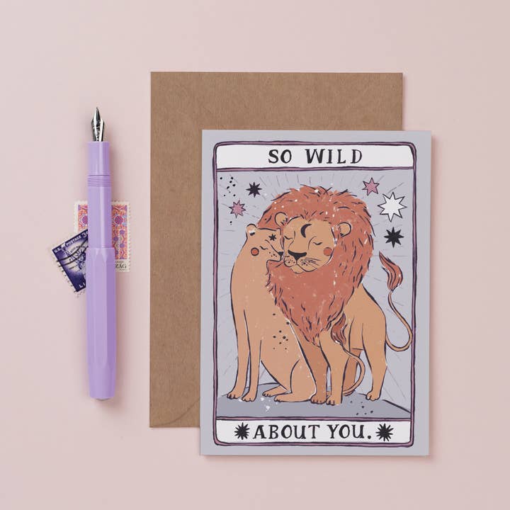 Sister Paper Co. – Großhandel Liebeskarte – Wild About You-Karte | Tarot-Liebeskarte | Jubiläumskarten2