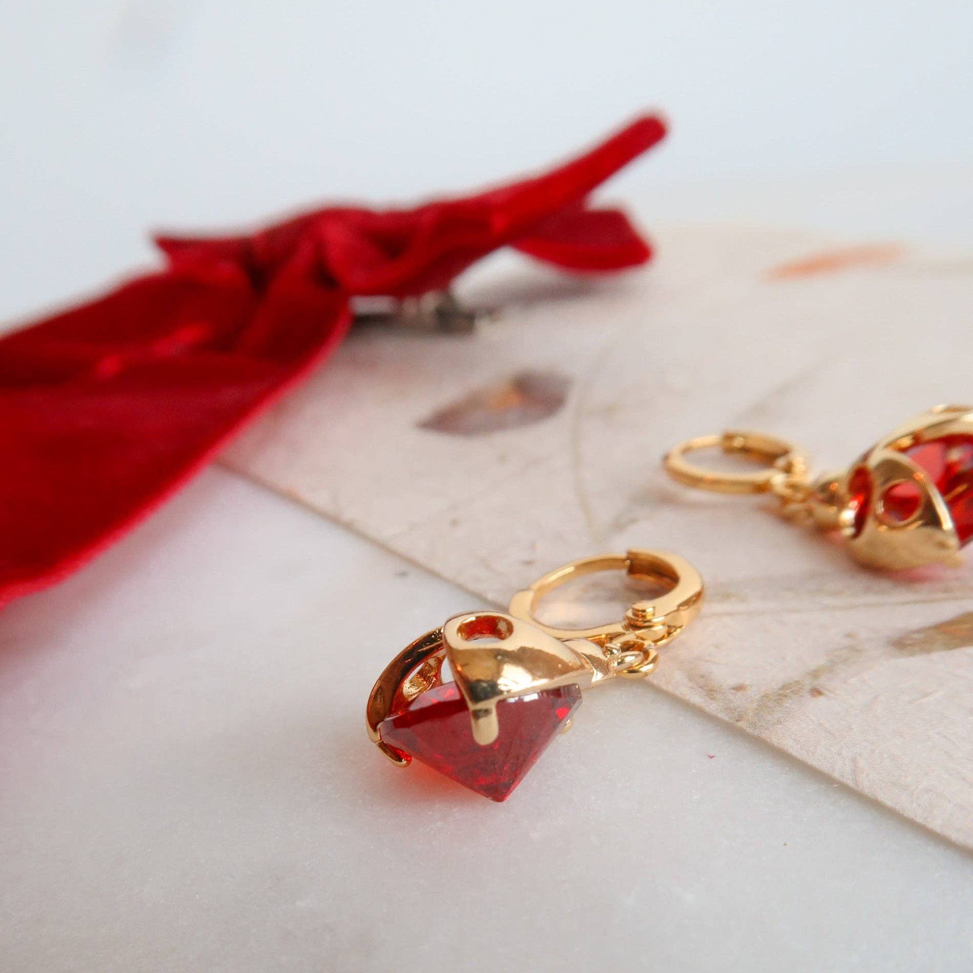 Bittersweet - Wholesale Huggie Earrings - Lucky Little Bug Ladybug Earrings4