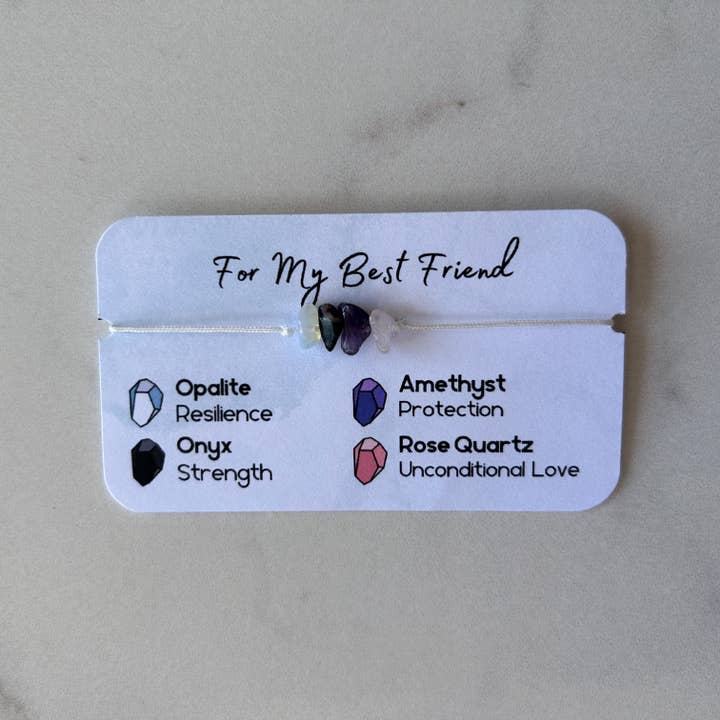 Bracelet ajustable en cristal Best Friend pour la vente par KGandThat