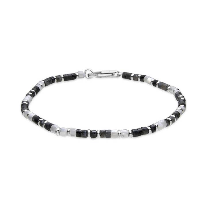 Luxenter - Wholesale Beaded Bracelet - Pulsera Luxenter acabado plata y Cuarzo Gris Nublado - Hayo