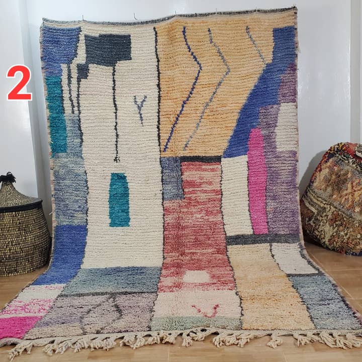 Alfombra de lana Beni Ourain auténtica anudada a mano 150×250 cm 353 para venta al por mayor de Maroccarpets Poufs and pillows wholesale +31648976894