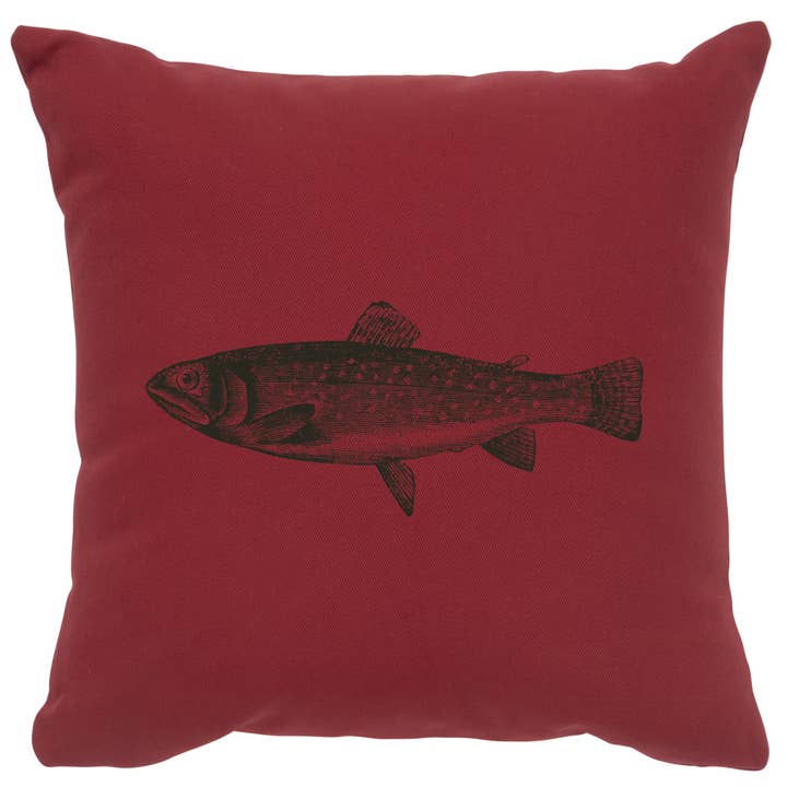 Wooded River Inc - Wholesale Throw/Decorative Pillow - Image Pillow 16x16 - Trout - Cotton Brick