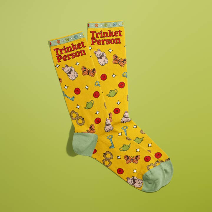 FUN CLUB - Wholesale Socks - Women's - Trinket Person Socks (funny gift, thrift lover