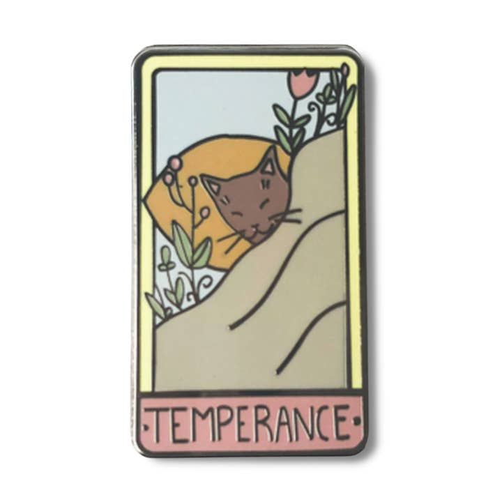 Tarot Templanza - Pin esmaltado duro para venta al por mayor de Considerate Cat Design