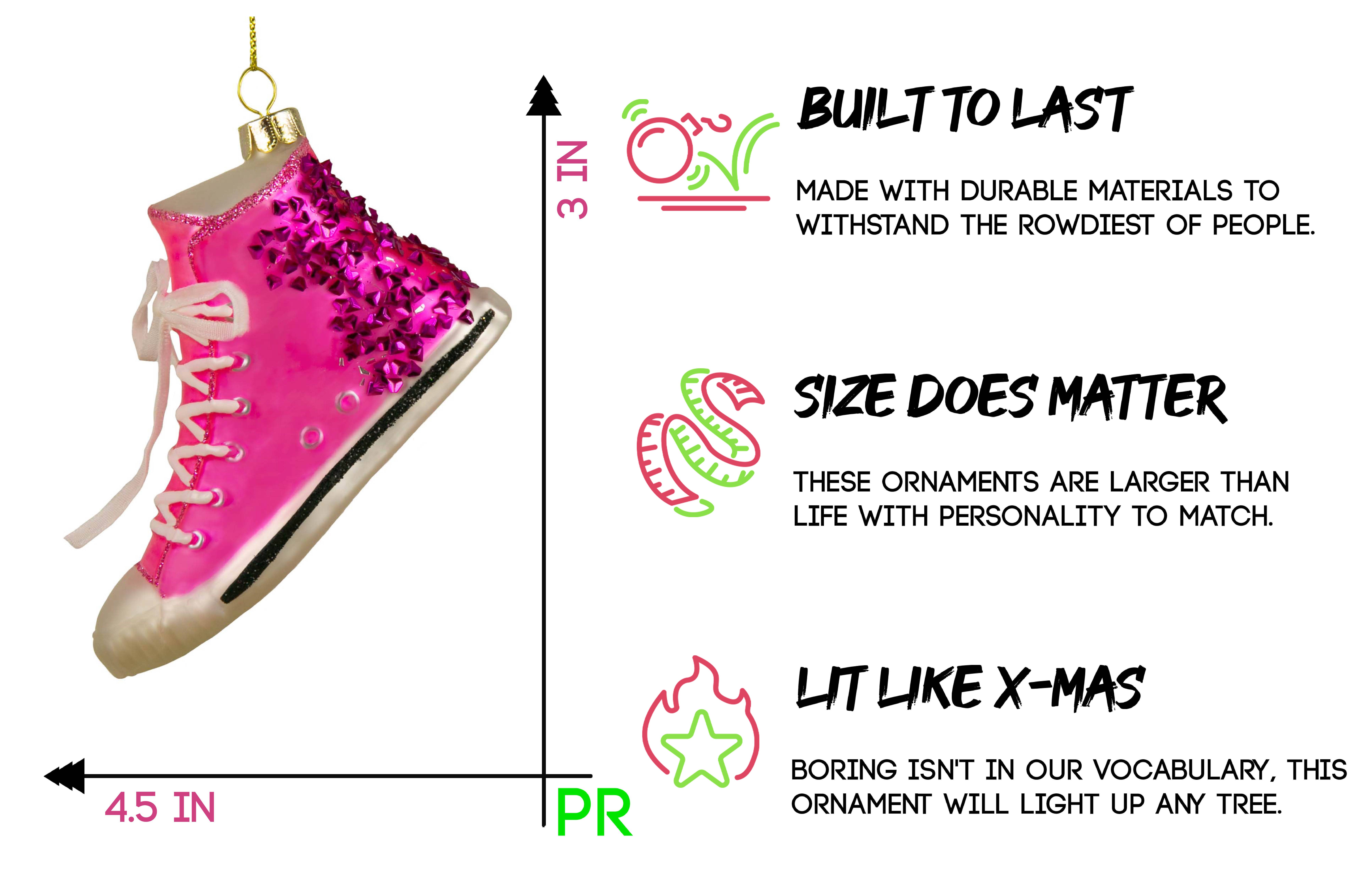 Party Rock Ornaments - Vendita all'ingrosso Decorazione - Party Rock | Ornamento in vetro rosa alto2