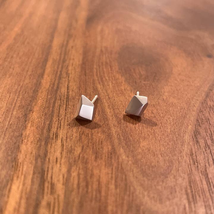 asymmetrical faceted stud for wholesale by Hahn Jewelry