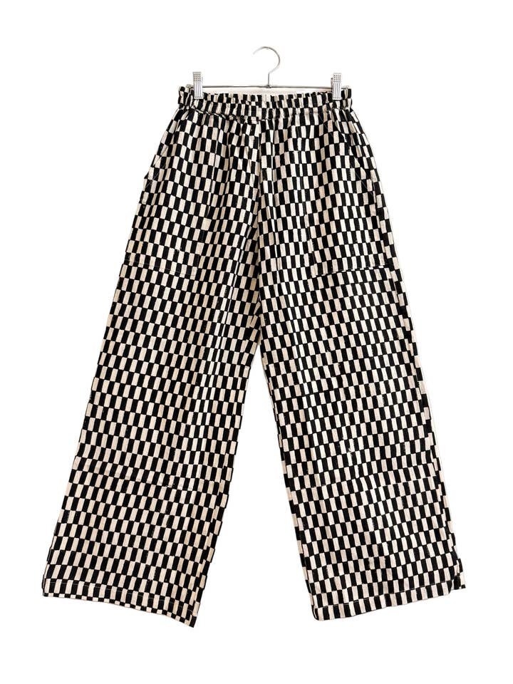 Omar Petit Rektangel Sort Håndbloktrykt for engroshandel hos Happy French Gang