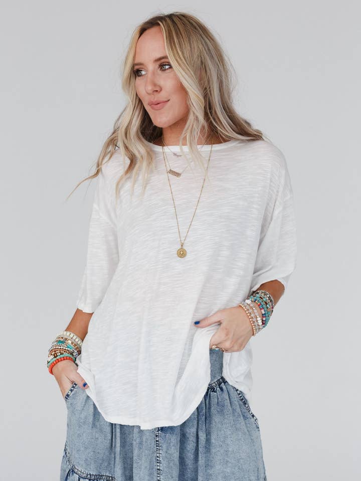 Your Favorite Slub Tee Shirt - Natural for wholesale by Three Bird Nest