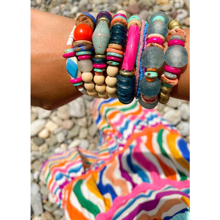 Twine & Twig - Wholesale Beaded Bracelet - Glass Stack Bracelet | Tropic