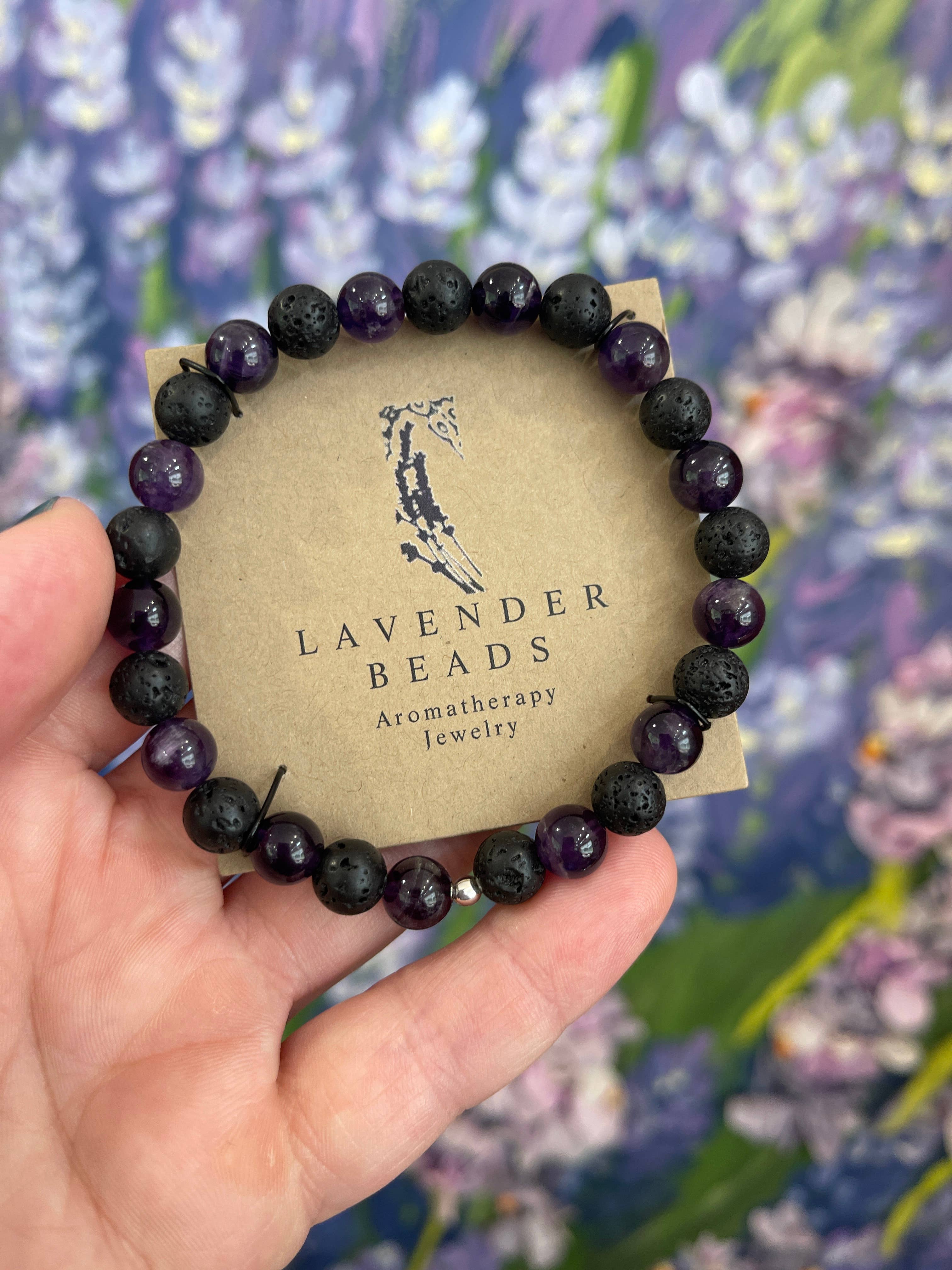 Lavender Beads - Wholesale Aromatherapy Bracelet - Aromatherapy Diffuser Bracelet Lava Stone and Amethyst8