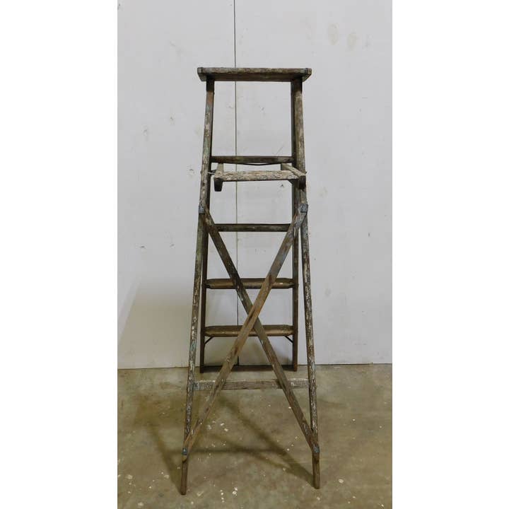 My Amigos Imports - Wholesale Free Standing Shelf - Vintage Wooden Ladder-#13-Great Display-19x36Dx57H inches10