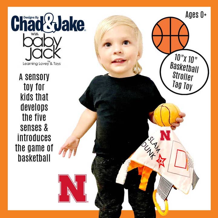 Baby Jack Distribution - Wholesale Stuffed/Plush Toy - Kids & Baby - Nebraska Cornhuskers Stroller Tag Toy Learning Lovey
