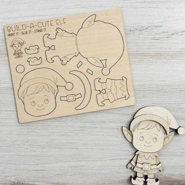 Reclaimed Woodworks Home Decor – wholesale DIY craft kit – Build an Elf Magnet CHRISTMAS CRAFT KIT4