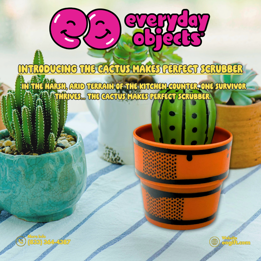 Everyday Objects - Wholesale Cleaning Brush - Cactus Makes Perfect Mesh Scrub Brush for Dishes1