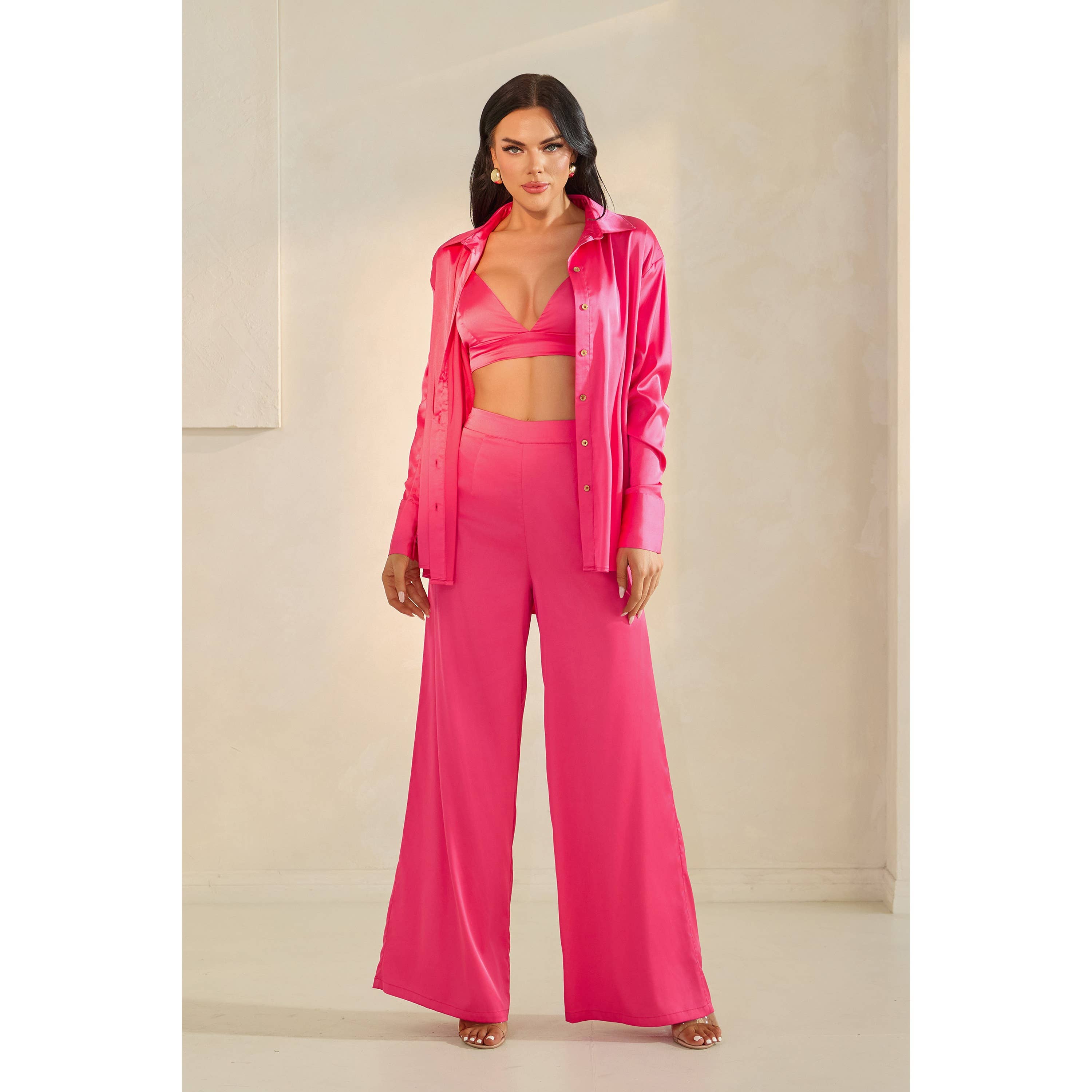 The Sang - Wholesale Top & Pant Set (NOT Loungewear) - Women's - SATIN THREE PIECE PANTS SET9
