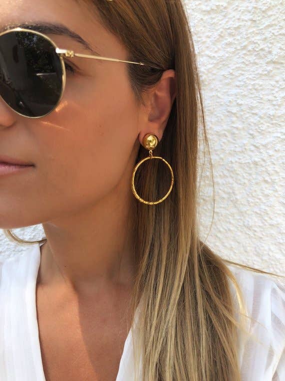 Christina Christi - Wholesale Clip-On Earrings - Gold Hoop Earrings, Clip On Earrings1