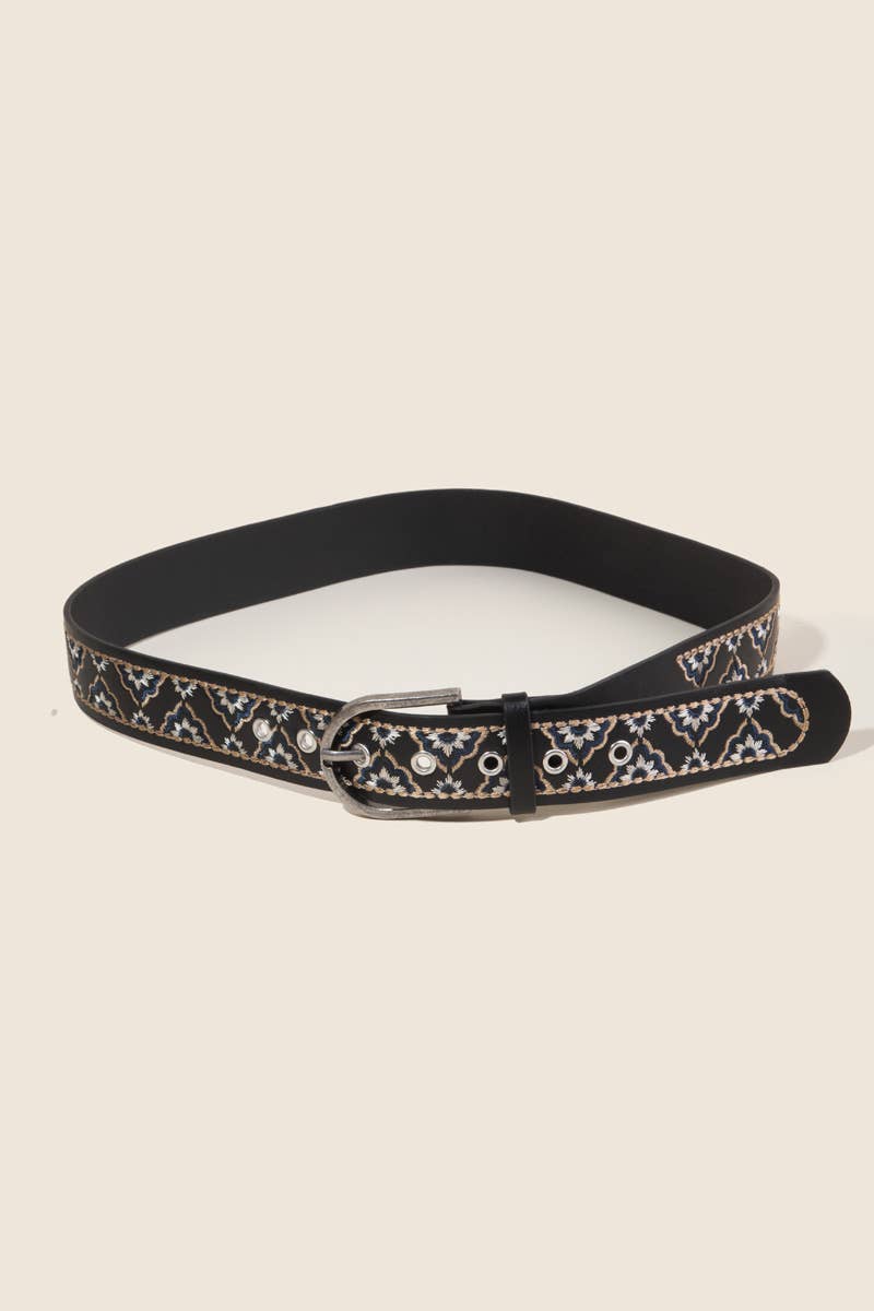 Anarchy Street - Wholesale Belt - Women's - Embroidered Flower Decor Belt3