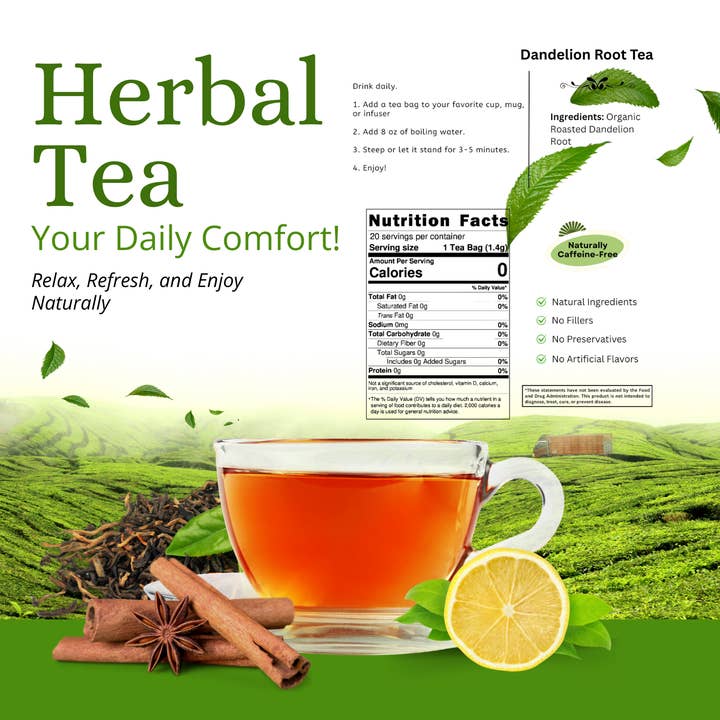 Succus - Wholesale Tea Bags - Dandelion Root Tea - Smooth, Earthy, and Supports Wellness2