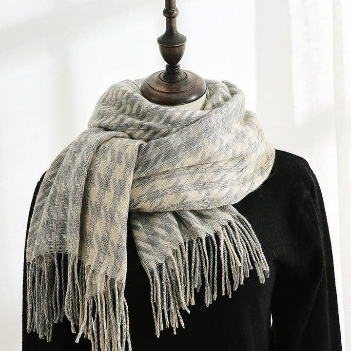 ShieldChic - Wholesale Scarf - Women's - Thickened Imitated Cashmere Plaid Print Shawl Scarf7