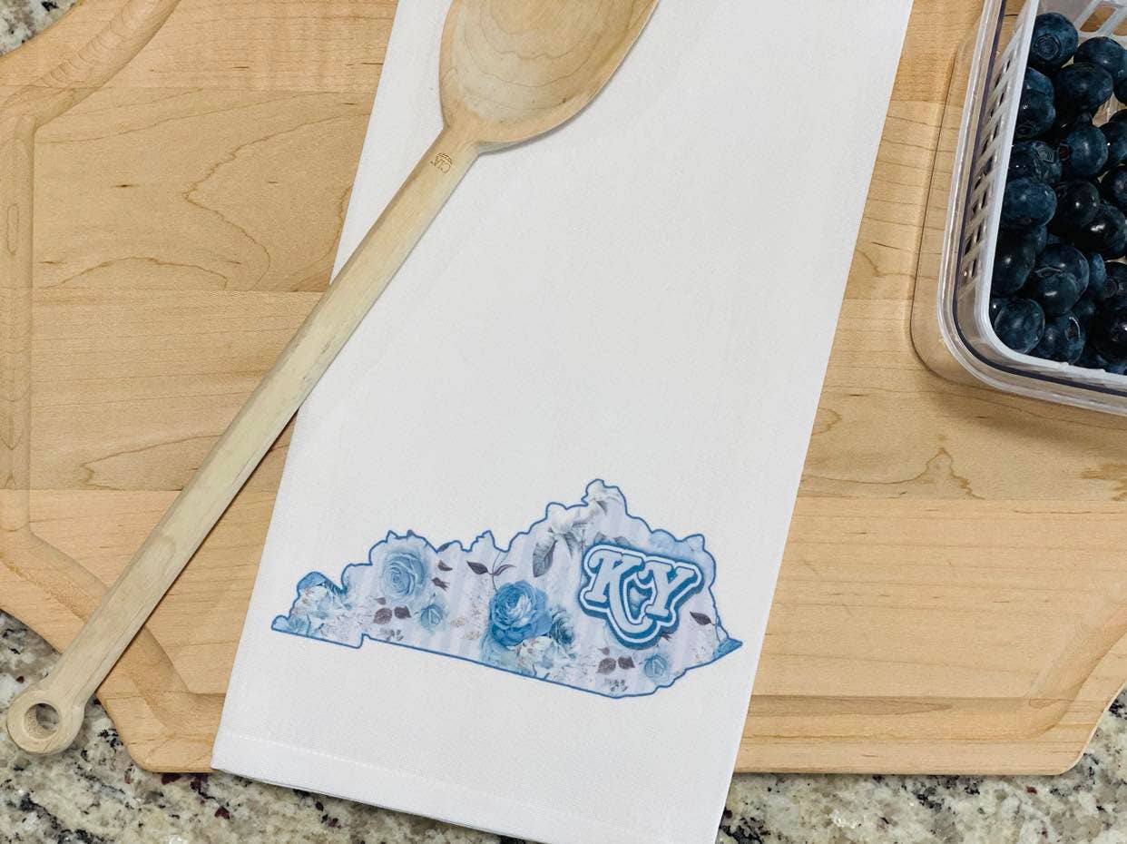 Mississippi Mae Monograms - Wholesale Tea Towel - Blue Kentucky Kitchen Towel2