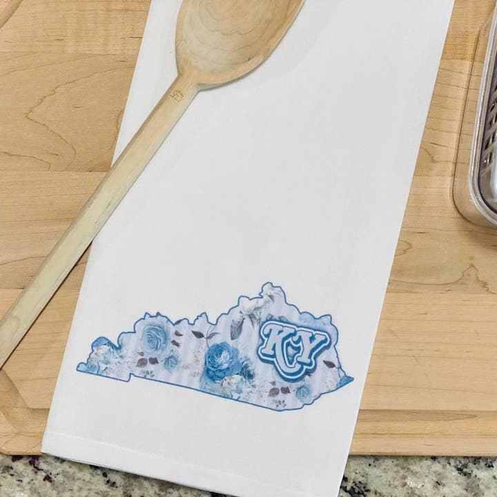 Mississippi Mae Monograms - Wholesale Tea Towel - Blue Kentucky Kitchen Towel2