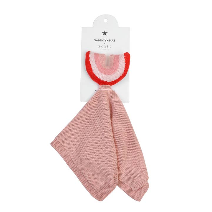 Organic Rainbow Lovey in Pink Pearl for wholesale by Sammy + Nat