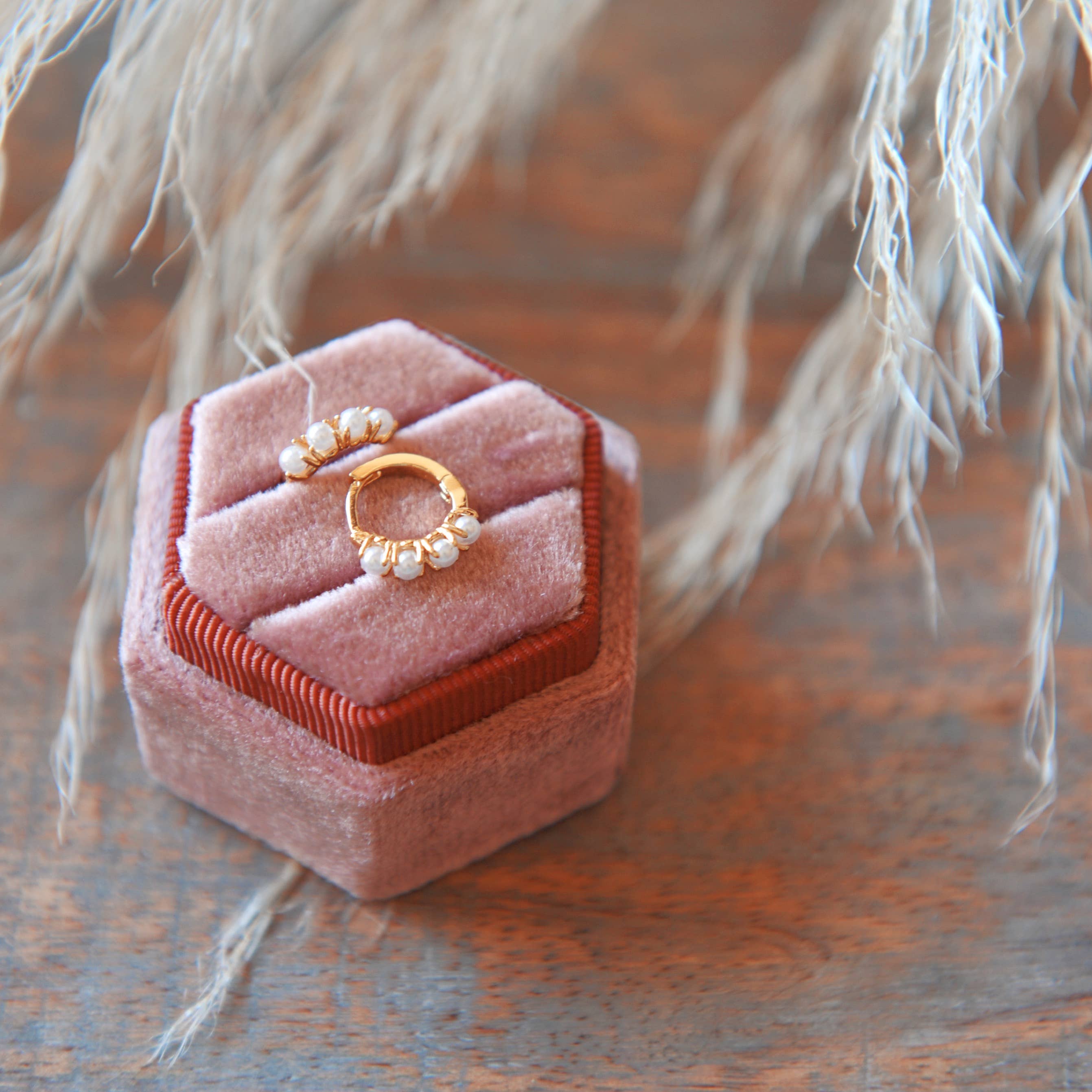 Oh So Lovely - Wholesale Huggie earrings - Pearl Huggie Hoops7