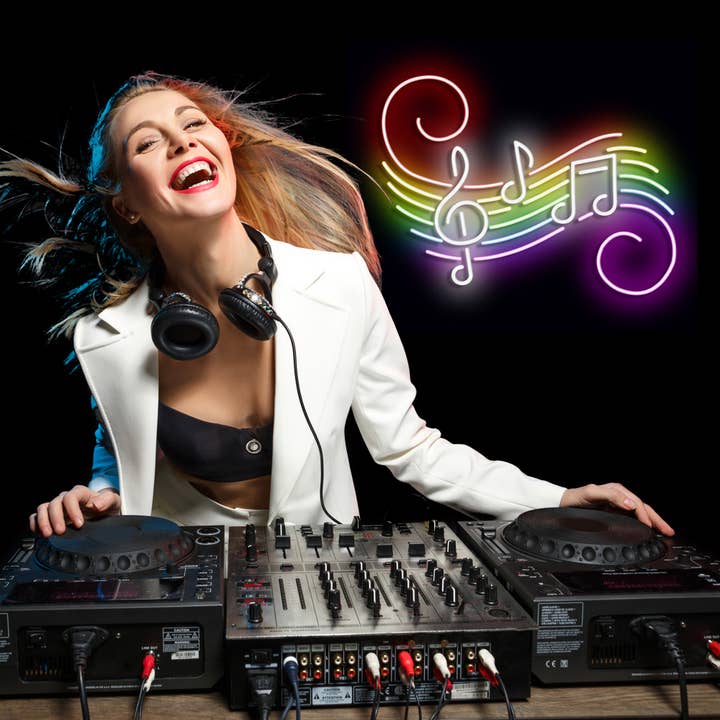 LED Neon Sign MUSIC NOTES with remote control for wholesale by Mad About Neon