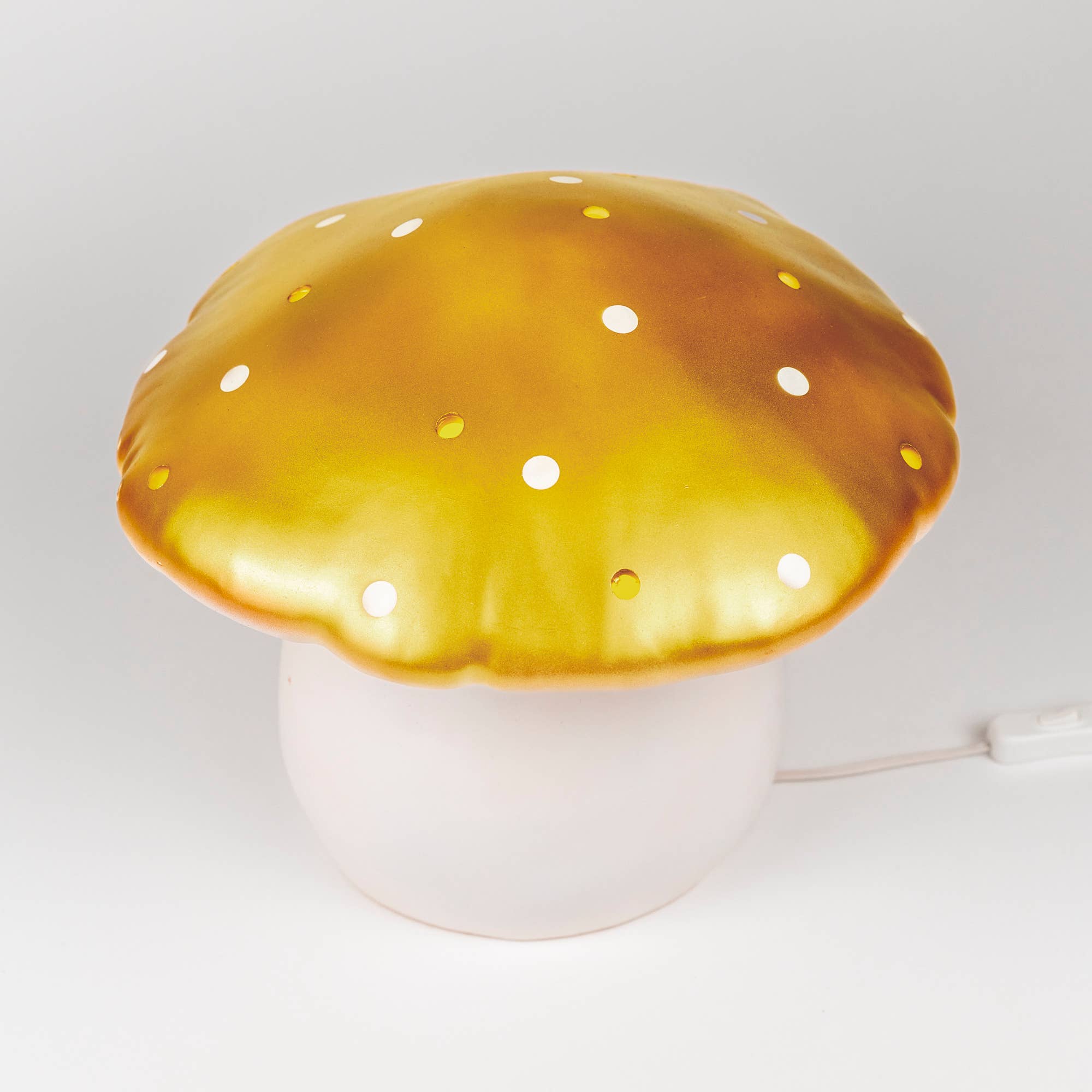 Egmont - Wholesale Figurine Lamp - Large Gold Mushroom Lamp with Plug6