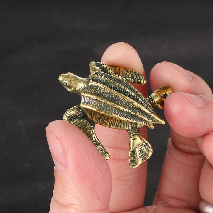 Gemcohub - Wholesale Decorative Figurine - Brass Sea Turtle Animal Crafts Ornaments Miniature Model2