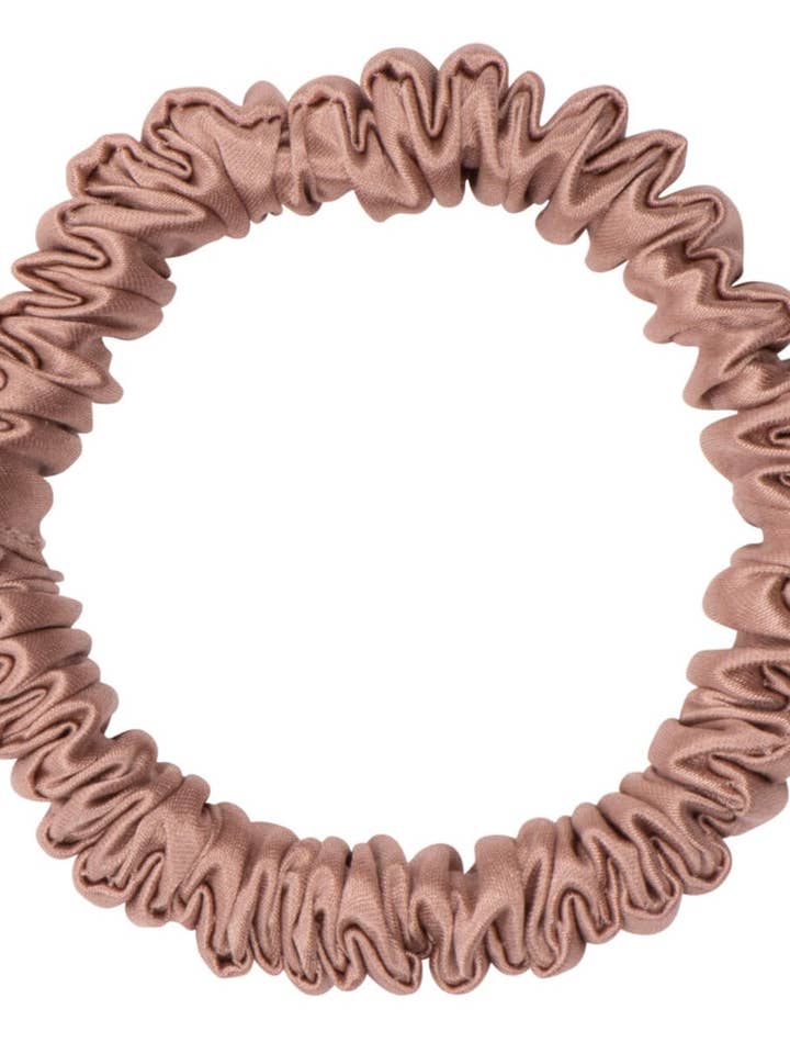 Bronze Silk Scrunchie - Skinny for wholesale by PONY-O UK