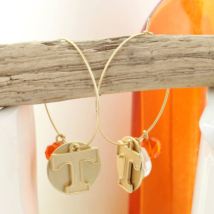 Brincos de Argola Tennessee Matte Ouro por atacado de Seasons Jewelry