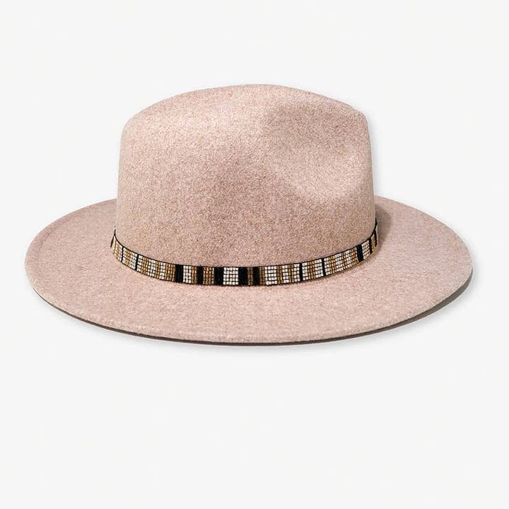 Sarah Verticale Strepen Kralen Stretch Hoed Band Zwart Groothandel voor wholesale door INK + ALLOY