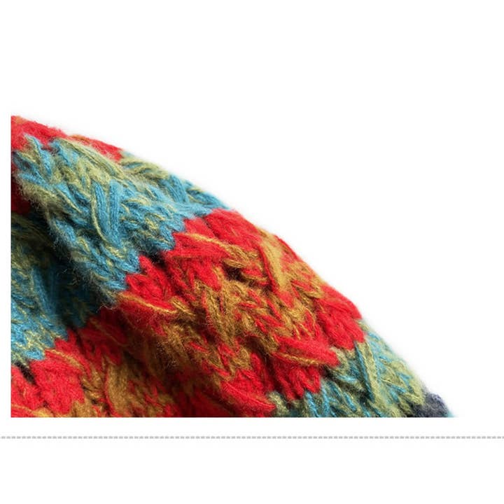 Funkyrel® Atzbranding Limited - Wholesale Beanie - Women's - Haila - Colorful Earflap Knitted Beanie with Pompoms3