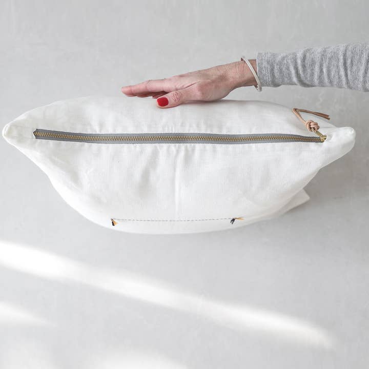 Celina Mancurti, LLC - Wholesale Throw/Decorative Pillow - Cielo Pillow- Off white linen. 20x20 inches2