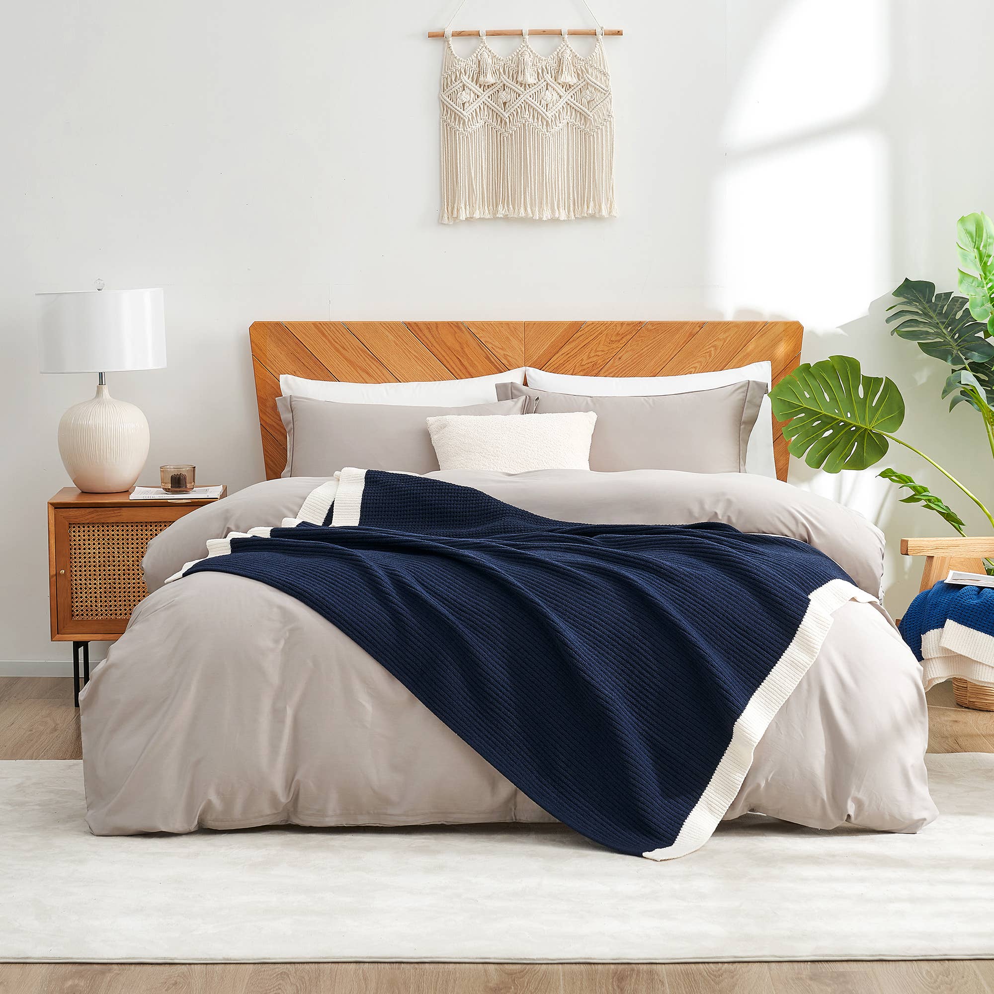 DreamValley - Wholesale Throw Blanket - AH Reversible Chenille Waffle Knit Throw Blanket11